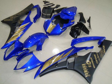 Blue Gold Matte Black 2006-2007 Yamaha YZF R6 Motorcycle Fairings
