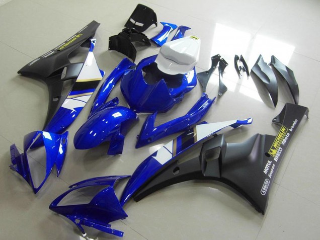 White Blue Matte Black Motul Michelin 2006-2007 Yamaha YZF R6 Motorcycle Fairings