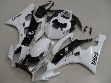 White Glossy Black 2006-2007 Yamaha YZF R6 Motorcycle Fairings