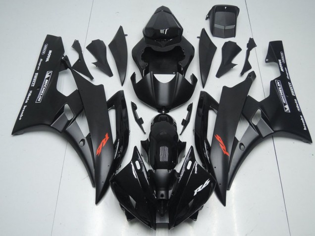 Glossy Black Matte Black Red Motul Michelin 2006-2007 Yamaha YZF R6 Motorcycle Fairings