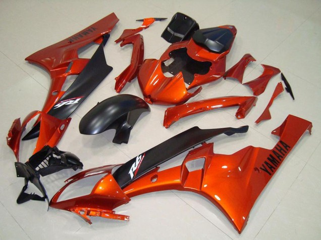 Orange Matte Black 2006-2007 Yamaha YZF R6 Motorcycle Fairing