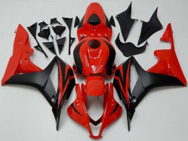 Red Matte Black 2007-2008 Honda CBR600RR Bike Fairings
