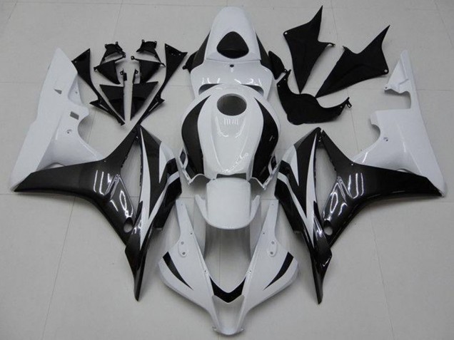 White Glossy Black 2007-2008 Honda CBR600RR Bike Fairings
