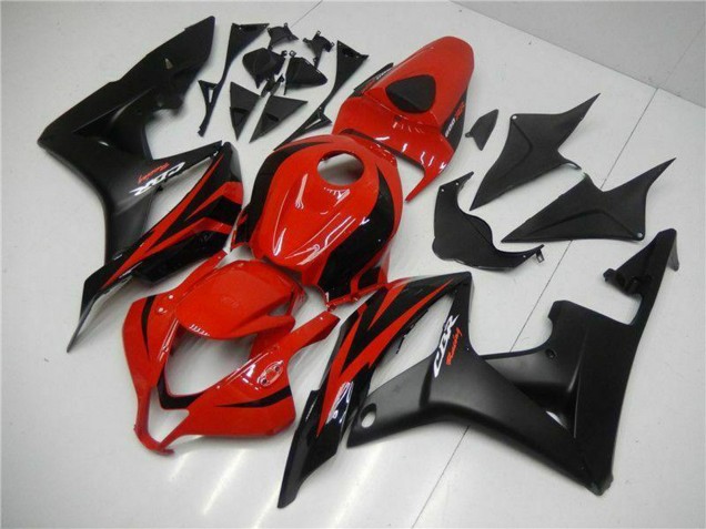 Red Matte Black with Decals 2007-2008 Honda CBR600RR Motorcycle Fairings