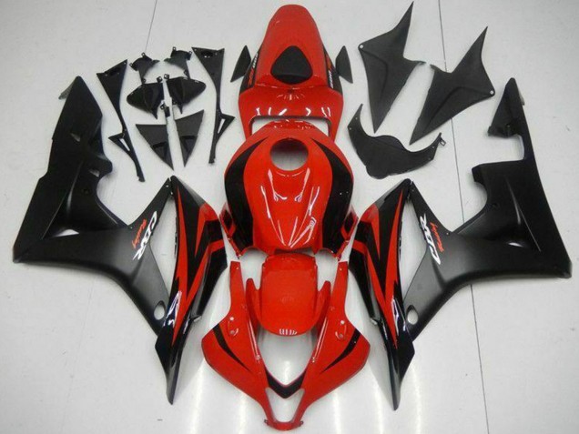 Red Matte Black with Decals 2007-2008 Honda CBR600RR Motorcycle Fairings