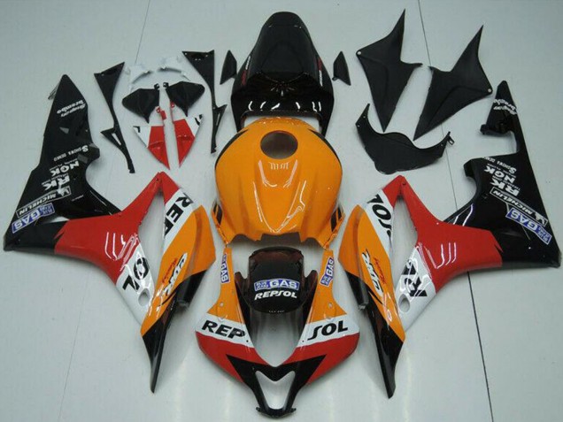 Orange White Red Glossy Black Repsol 2007-2008 Honda CBR600RR Bike Fairings