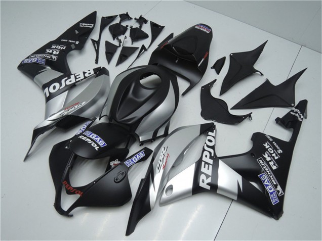 Matte Black Silver Grey Repsol 2007-2008 Honda CBR600RR Motorcycle Fairings