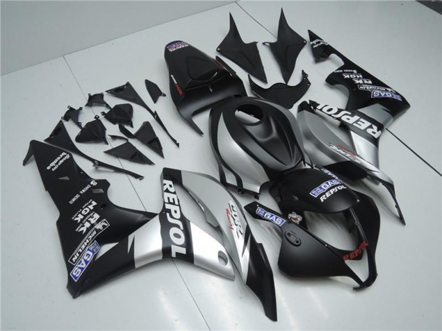 Matte Black Silver Grey Repsol 2007-2008 Honda CBR600RR Motorcycle Fairings