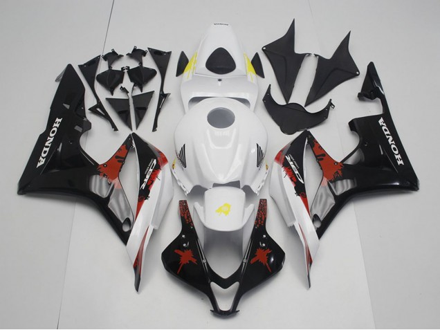 White Red Yellow Glossy Black Limited Edition 2007-2008 Honda CBR600RR Motorcycle Fairings