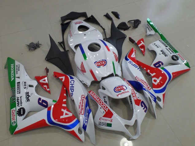 White Red Blue Green Pata 6 2007-2008 Honda CBR600RR Motorcycle Fairings