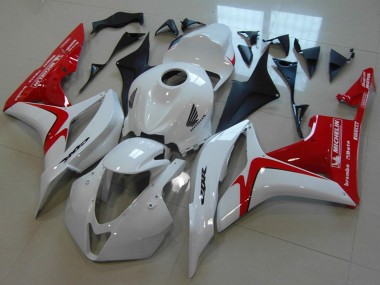 White Red Racing Style 2007-2008 Honda CBR600RR Motorcycle Fairings