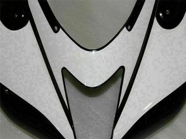 Black White 2007-2008 Kawasaki ZX6R Motorcycle Fairings
