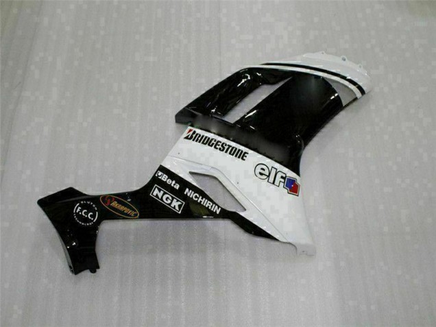 Black White 2007-2008 Kawasaki ZX6R Motorcycle Fairings