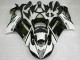 Black White 2007-2008 Kawasaki ZX6R Motorcycle Fairings