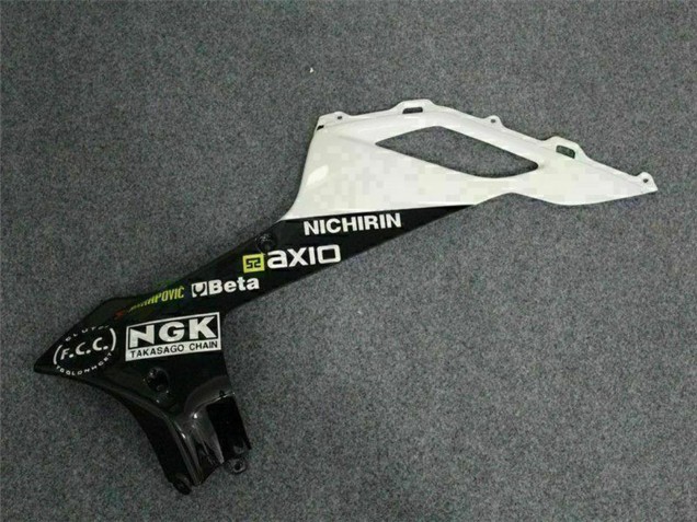 Black White Elf 2007-2008 Kawasaki ZX6R Motorcycle Fairings