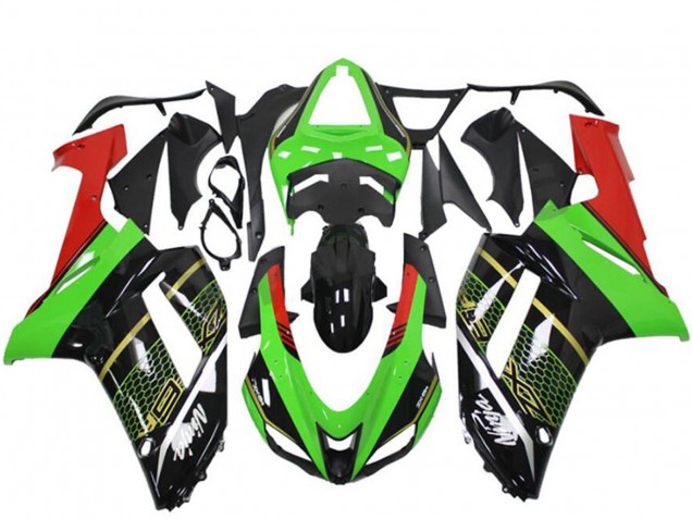 Green Black 2007-2008 Kawasaki ZX6R Motorcycle Fairing