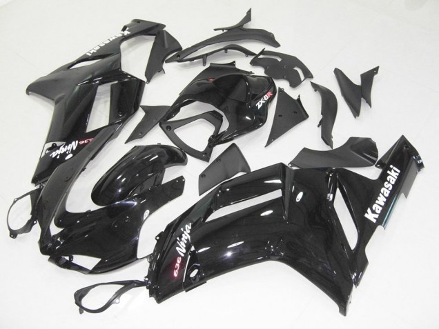 Glossy Black 2007-2008 Kawasaki ZX6R Motorcycle Fairings