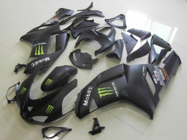 Matte Black Monster 2007-2008 Kawasaki ZX6R Motorcycle Fairings