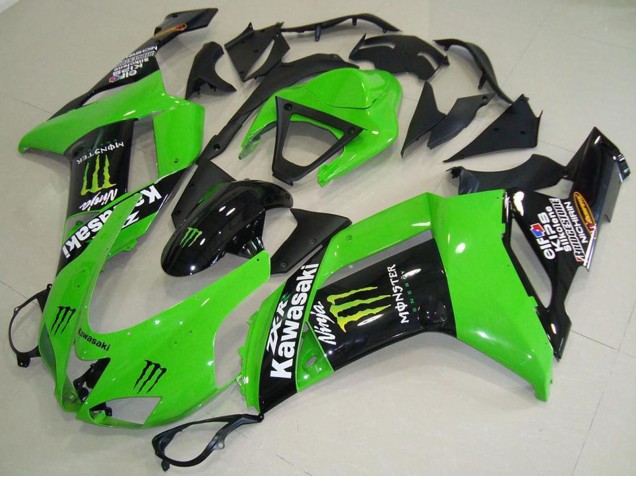 Monster Green 2007-2008 Kawasaki ZX6R Motorcycle Fairings