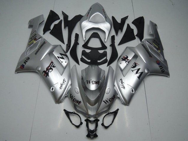 Silver West 2007-2008 Kawasaki ZX6R Motorcycle Fairings