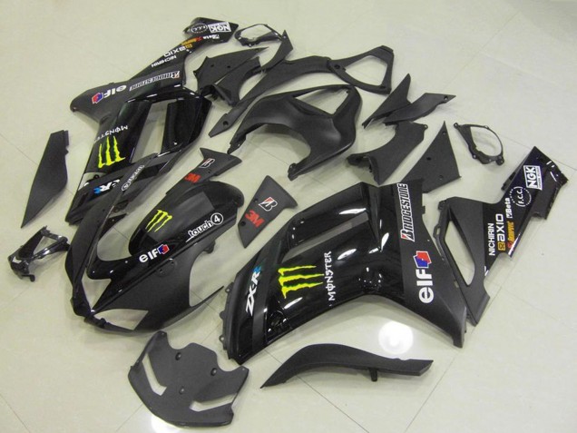 Black Monster 2007-2008 Kawasaki ZX6R Motorcycle Fairings