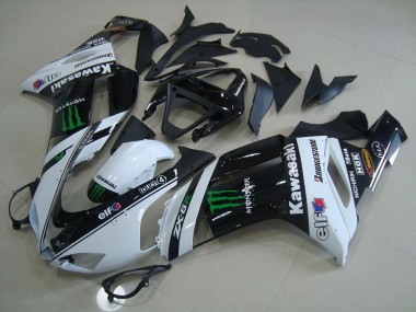 White Monster 2007-2008 Kawasaki ZX6R Motorcycle Fairings