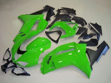 Green Matte Black 2007-2008 Kawasaki ZX6R Motorcycle Fairings