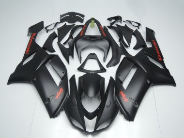 Matte Black with Red Sticker 2007-2008 Kawasaki ZX6R Motorcycle Fairings