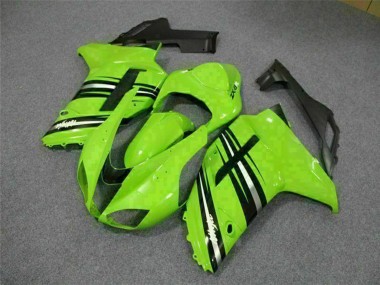 Green Black 2007-2008 Kawasaki ZX6R Motorcycle Fairing Kits