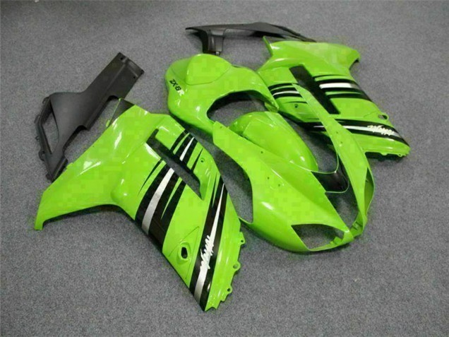 Green Black 2007-2008 Kawasaki ZX6R Motorcycle Fairing Kits