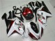 White Black Red 2007-2008 Kawasaki ZX6R Motorcycle Fairings