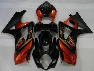 Black Orange 2007-2008 Suzuki GSXR 1000 Motorcycle Fairings
