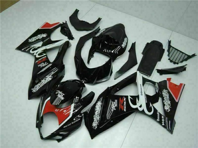 Glossy Black Red White 2007-2008 Suzuki GSXR 1000 Motorcycle Fairings