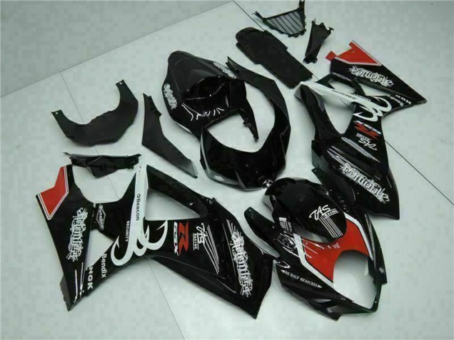 Glossy Black Red White 2007-2008 Suzuki GSXR 1000 Motorcycle Fairings