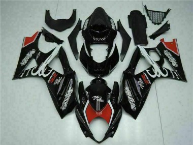 Glossy Black Red White 2007-2008 Suzuki GSXR 1000 Motorcycle Fairings