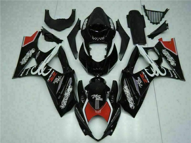 Glossy Black Red White 2007-2008 Suzuki GSXR 1000 Motorcycle Fairings