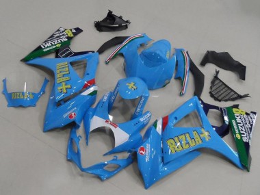 Blue White Yellow Black Rizla 2007-2008 Suzuki GSXR 1000 Motorcycle Fairings