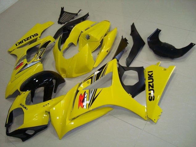 Yellow Glossy Black 2007-2008 Suzuki GSXR 1000 Motorcycle Fairing