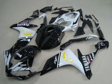 White Black Yellow Dolphin 2007-2008 Yamaha YZF R1 Motorcycle Fairings