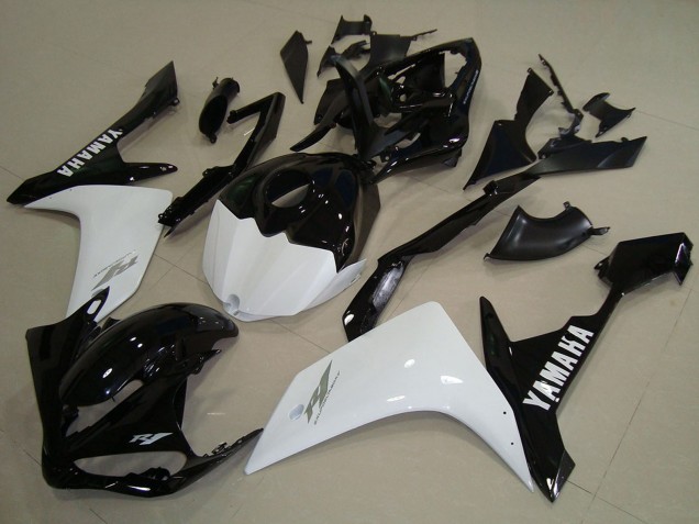 White Black 2007-2008 Yamaha YZF R1 Motorcycle Fairings