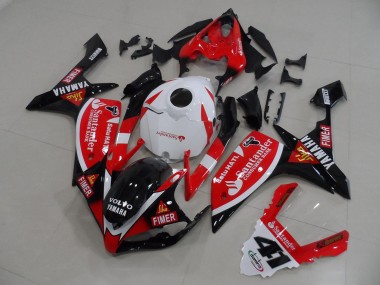 Red White Black Volvo Fimer Santander 2007-2008 Yamaha YZF R1 Motorcycle Fairings