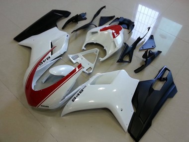 White Red Matte Black 2007-2014 Ducati 848 Motorcycle Fairings