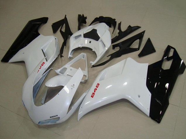 White Glossy Black 2007-2014 Ducati 848 Motorcycle Fairings
