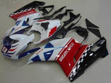 White Red Blue Glossy Black Corse 69 2007-2014 Ducati 848 Motorcycle Fairing