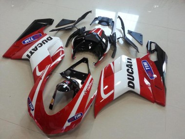 White Red Glossy Black Tim 2007-2014 Ducati 848 1098 1198 Motorcycle Fairings