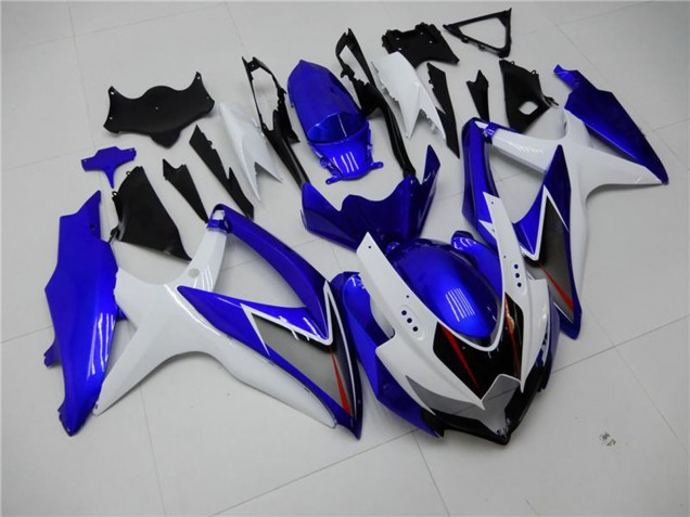 White Blue Black Red Line 2008-2010 Suzuki GSXR 600/750 Motorcycle Fairings