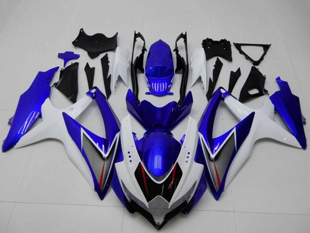 White Blue Black Red Line 2008-2010 Suzuki GSXR 600/750 Motorcycle Fairings