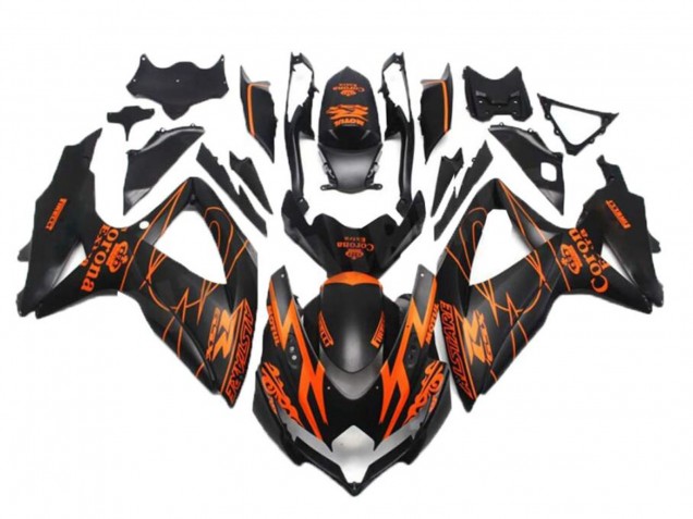 Matte Black Orange Alstare Corona Motul 2008-2010 Suzuki GSXR 600/750 Motorcycle Fairings