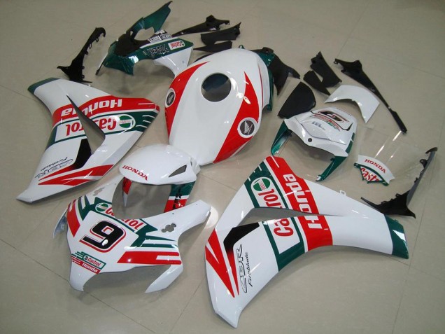 White Red Dark Green Castrol No 9 2008-2011 Honda CBR1000RR Motorcycle Fairings