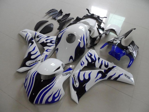 White Blue Flame Racing 2008-2011 Honda CBR1000RR Motorcycle Fairings